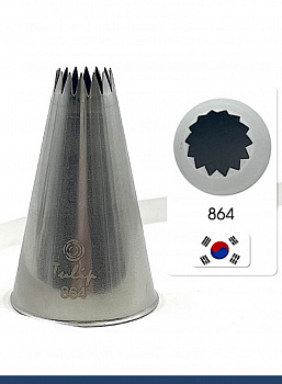 Кондитерская насадка 864 (4B) Tulip открытая звезда, Французская трубочка д.10 мм, 14 лучей Кондитерская насадка 864 (4B) Tulip открытая звезда, Французская трубочка д.10 мм, 14 лучей