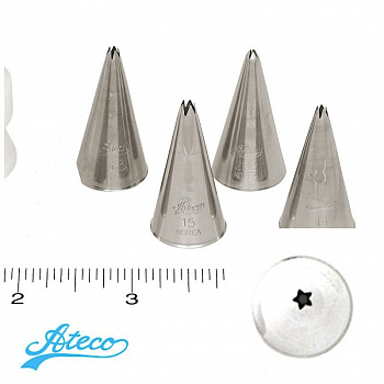 Кондитерская насадка открытая звезда №13, 14, 15, 262 Ateco | 5 лучей мини размер Кондитерская насадка открытая звезда №13, 14, 15, 262 Ateco | 5 лучей мини размер