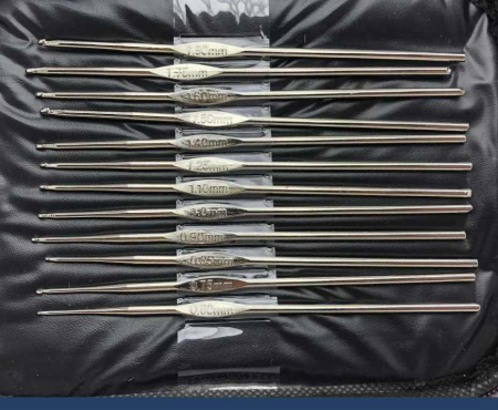 Вязальные крючки набор 22 шт, толщина 0.6 мм - 6.5 мм, Подарочный набор-органайзер