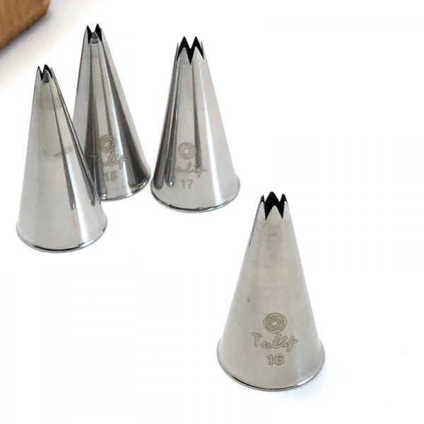 Кондитерская насадка открытая звезда №16 Tulip™ мини размер (diam. 3.5 mm; 6 лучей) Кондитерская насадка открытая звезда №16 Tulip™ мини размер (diam. 3.5 mm; 6 лучей)