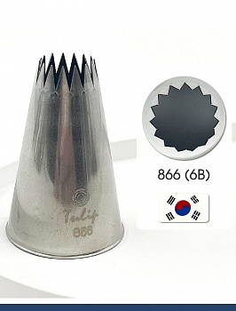 Кондитерская насадка 866 (6B) Tulip открытая звезда, Французская трубочка д.13 мм, 15 лучей Кондитерская насадка 866 (6B) Tulip открытая звезда, Французская трубочка д.13 мм, 15 лучей