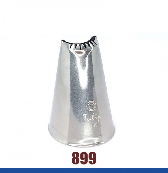 Кондитерская насадка 899 Tulip™ лента с зубчиками ракушка (Shell Basketweave) большая, прорезь 20 мм Кондитерская насадка 899 Tulip™ лента с зубчиками ракушка (Shell Basketweave) большая, прорезь 20 мм