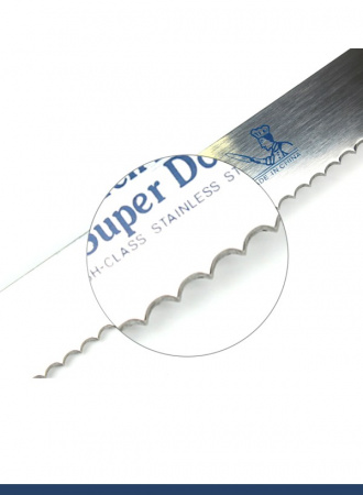 Нож 35 см мелкий зуб для бисквита, торта, хлеба + 2 держателя Эксперты Кухни