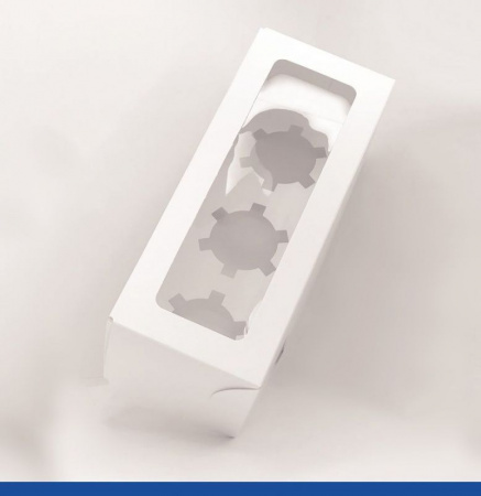 Коробка для 3-х капкейков 25•10•10 см Белая с Окном (сборная) | упак. 5-50 шт