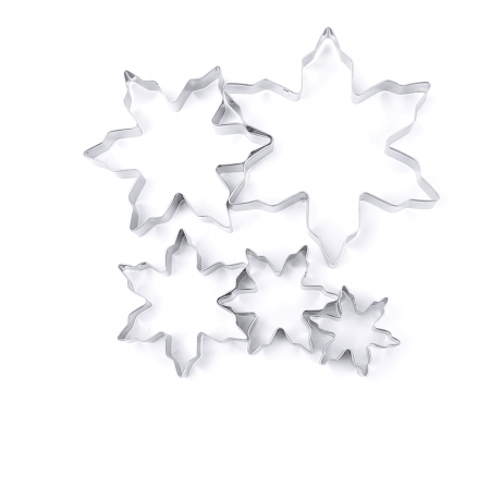 Вырубки Набор 5 шт Снежинка ∅ 40-110 мм, h 30 мм, нержавеющая сталь Вырубки Набор 5 шт Снежинка ∅ 40-110 мм, h 30 мм, нержавеющая сталь