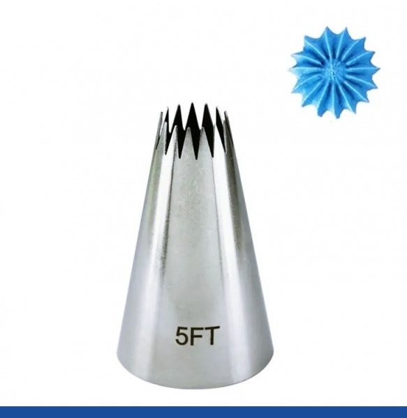Кондитерская насадка 5FT Французская звезда ∅ 12 мм, 18 лучей Эконом Кондитерская насадка 5FT Французская звезда ∅ 12 мм, 18 лучей Эконом