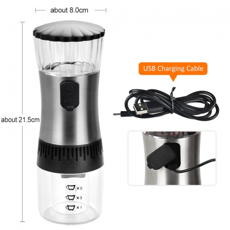 Кофемолка электрическая USB 3 в 1 (измельчитель специй, орехов, перца, зёрен)