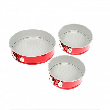 Форма для выпечки металлическая разъёмная керамическое покрытие | Кольцо набор 3 шт: Ø 24, 26, 28 см, высота 7 см Форма для выпечки металлическая разъёмная керамическое покрытие | Кольцо набор 3 шт: Ø 24, 26, 28 см, высота 7 см