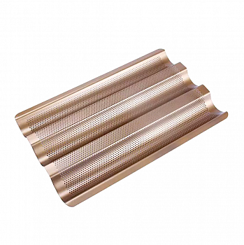 Противень перфорированный сталь. 3-х секц. для мини багетов Противень перфорированный сталь. 3-х секц. для мини багетов