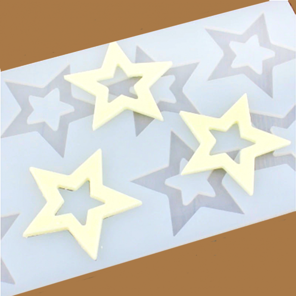 Силиконовая форма для шоколада-мастики-карамели 8 фигур Звёзды 220*110*3 мм Силиконовая форма для шоколада-мастики-карамели 8 фигур Звёзды 220*110*3 мм