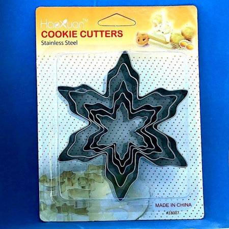 Вырубки Набор 5 шт Снежинка ∅ 40-110 мм, h 30 мм, нержавеющая сталь Вырубки Набор 5 шт Снежинка ∅ 40-110 мм, h 30 мм, нержавеющая сталь