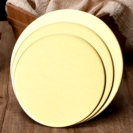 Подложка для торта усиленная Золото/Жемчуг 2х сторон. 3.2 мм, Ø 340 мм